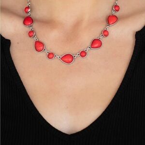 Red and Silver Women's Necklace